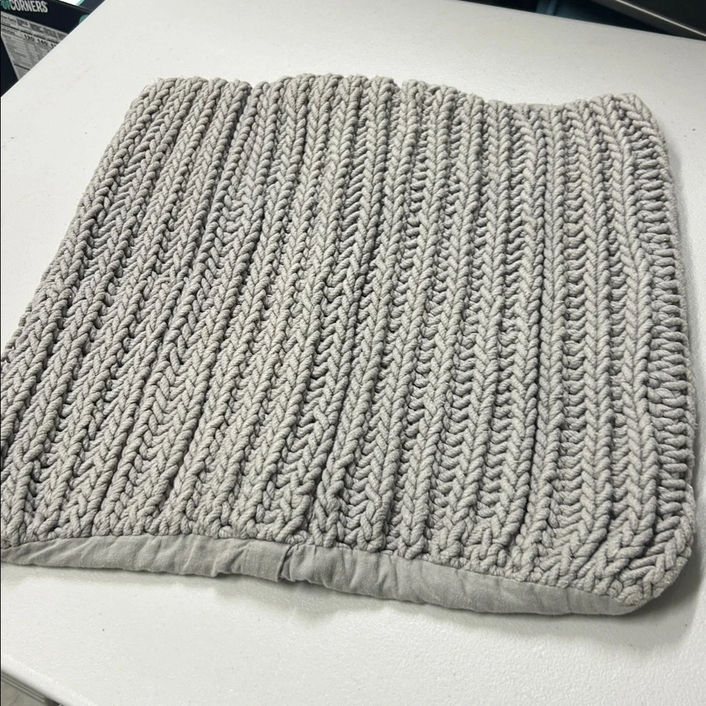 West Elm Chunky Knit Pillow Cover 20x20 Gray